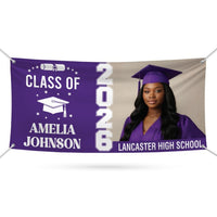 Graduation Banner, Custom Photo Vinyl Banner, Class of 2026, Graduation 2026, Personalized School Banner with Name Photo Decor