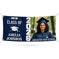 Graduation Banner, Custom Photo Vinyl Banner, Class of 2026, Graduation 2026, Personalized School Banner with Name Photo Decor