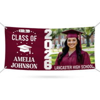 Graduation Banner, Custom Photo Vinyl Banner, Class of 2026, Graduation 2026, Personalized School Banner with Name Photo Decor