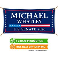 Michael Whatley For North Carolina U.S. Senate Banner Sign, 13 oz Waterproof US Senate Election 2026, Vinyl Banner With Metal Grommets
