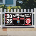 Personalized Graduation Banner 2026 with Mascot Logo, Custom Name School Sign, Class of 2026 Congrats Banner, Next Stop University Decor