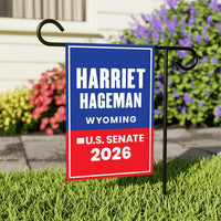 Harriet Hageman For Wyoming Senate 2026 Garden Flag, Double Sided, 2026 Senate Flag, Elections Flag, Race Red White & Blue Flag