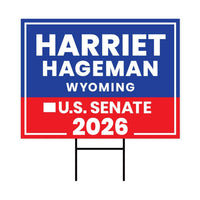 Harriet Hageman For Wyoming Senate 2026 Yard Sign, Corrugated Plastic Senate Elections, Race Red White & Blue Yard Sign with Metal H-Stake