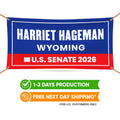 Harriet Hageman For Wyoming U.S. Senate Banner Sign, 13 oz Waterproof US Senate Election 2026, Senate Vinyl Banner With Metal Grommets