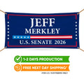 Jeff Merkley For Oregon U.S. Senate Banner Sign, 13 oz Waterproof US Senate Election 2026, Democratic Party Vinyl Banner With Metal Grommets
