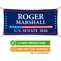 Roger Marshall For Kansas U.S. Senate Banner Sign, 13 oz Waterproof US Senate Election 2026, Republic Party Vinyl Banner With Metal Grommets