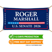 Roger Marshall For Kansas U.S. Senate Banner Sign, 13 oz Waterproof US Senate Election 2026, Republic Party Vinyl Banner With Metal Grommets