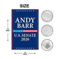 Andy Barr For Kentucky Senate 2026 Garden Flag, Double Sided, 2026 Senate Flag, Elections Flag, Race Red White & Blue Flag