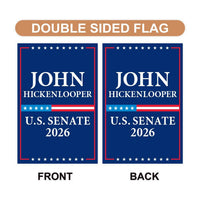 John Hickenlooper For Colorado Senate 2026 Garden Flag, Double Sided, 2026 Senate Flag, Elections Flag, Race Red White & Blue Flag