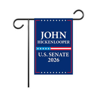 John Hickenlooper For Colorado Senate 2026 Garden Flag, Double Sided, 2026 Senate Flag, Elections Flag, Race Red White & Blue Flag