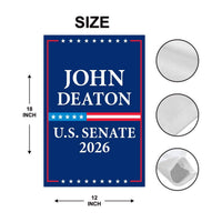 John Deaton For Massachusetts Senate 2026 Garden Flag, Double Sided, 2026 Senate Flag, Elections Flag, Republic, Race Red White & Blue Flag