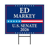 Ed Markey For Massachusetts Senate 2026 Yard Sign, Corrugated Plastic Senate Elections, Race Red White & Blue Yard Sign with Metal H-Stake