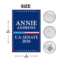 Annie Andrews For South Carolina Senate 2026 Garden Flag, Double Sided, 2026 Senate Flag, Elections Flag, Race Red White & Blue Flag