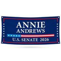 Annie Andrews For South Carolina U.S. Senate Banner Sign, 13 oz Waterproof US Senate Election 2026 Vinyl Banner With Metal Grommets