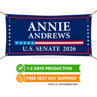 Annie Andrews For South Carolina U.S. Senate Banner Sign, 13 oz Waterproof US Senate Election 2026 Vinyl Banner With Metal Grommets