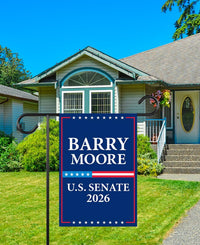 Barry Moore For Alabama Senate 2026 Garden Flag, Double Sided, 2026 Senate Flag, Elections Flag, Race Red White & Blue Flag