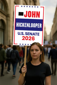 John Hickenlooper For Colorado Senate 2026 Election Sign, Anti-Trump, Political Campaign Sign, Senate Election 2026 Race Poster Sign