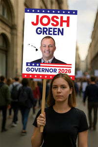 Josh Green For Hawaii Governor 2026 Election Sign, Political Campaign Sign, Democratic party, Governor Election 2026 Race Poster Sign