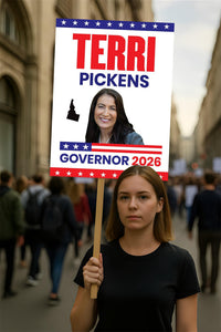 Terri Pickens For Idaho Governor 2026 Election Sign, Political Campaign Sign, Democratic party, Governor Election 2026 Race Poster Sign