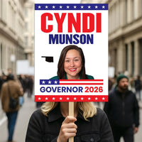 Cyndi Munson For Oklahoma Governor 2026 Election Sign, Political Campaign Sign, Democratic party, Governor Election 2026 Race Poster Sign