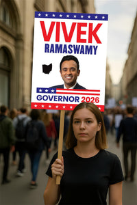 Vivek Ramaswamy For Ohio Governor 2026 Election Sign, Political Campaign Sign, Republican party, Governor Election 2026 Race Poster Sign