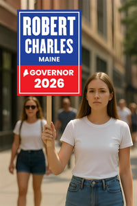 Robert B. Charles For Maine Governor 2026 Election Sign, Political Campaign Sign, Republican party, Governor Election 2026 Race Poster Sign
