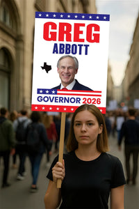 Greg Abbott For Texas Governor 2026 Election Sign, Political Campaign Sign, Republican party, Governor Election 2026 Race Poster Sign