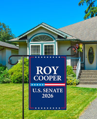 Roy Cooper For North Carolina Senate 2026 Garden Flag, Double Sided, 2026 Senate Flag, Elections Flag, Race Red White & Blue Flag