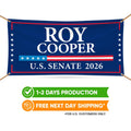 Roy Cooper For North Carolina U.S. Senate Banner Sign, 13 oz Waterproof US Senate Election 2026, Vinyl Banner With Metal Grommets