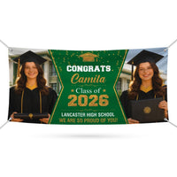 Photo Graduation Banner, Custom Personalized Congrats Decor, Class of 2026, Graduation 2026, School Vinyl Banner with Name Photo