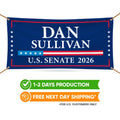 Dan Sullivan For Alaska U.S. Senate Banner Sign, 13 oz Waterproof US Senate Election 2026, Republican Party Vinyl Banner With Metal Grommets