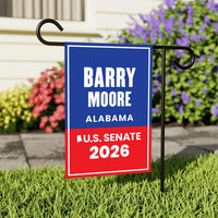 Barry Moore For Alabama Senate 2026 Garden Flag, Double Sided, 2026 Senate Flag, Elections Flag, Race Red White & Blue Flag