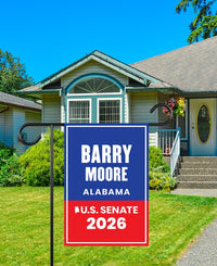 Barry Moore For Alabama Senate 2026 Garden Flag, Double Sided, 2026 Senate Flag, Elections Flag, Race Red White & Blue Flag