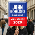 John Hickenlooper For Colorado Senate 2026 Election Sign, Anti-Trump, Political Campaign Sign, Senate Election 2026 Race Poster Sign