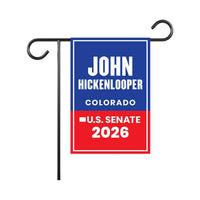 John Hickenlooper For Colorado Senate 2026 Garden Flag, Double Sided, 2026 Senate Flag, Elections Flag, Race Red White & Blue Flag