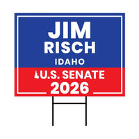 Jim Risch For Idaho Senate 2026 Yard Sign, Corrugated Plastic Senate Elections, Republic Race Red White & Blue Yard Sign with Metal H-Stake