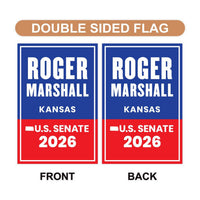 Roger Marshall For Kansas Senate 2026 Garden Flag, Double Sided, 2026 Senate Flag, Elections Flag, Republican, Race Red White & Blue Flag