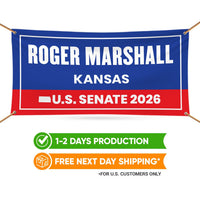 Roger Marshall For Kansas U.S. Senate Banner Sign, 13 oz Waterproof US Senate Election 2026, Republic Party Vinyl Banner With Metal Grommets