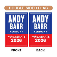 Andy Barr For Kentucky Senate 2026 Garden Flag, Double Sided, 2026 Senate Flag, Elections Flag, Race Red White & Blue Flag