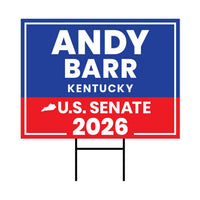Andy Barr For Kentucky Senate 2026 Yard Sign, Corrugated Plastic Senate Elections, Race Red White & Blue Yard Sign with Metal H-Stake