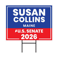 Susan Collins For Maine Senate 2026 Yard Sign, Corrugated Plastic Senate Elections, Race Red White & Blue Yard Sign with Metal H-Stake