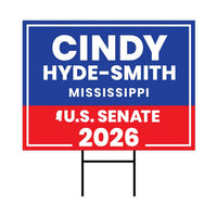 Cindy Hyde-Smith For Mississippi Senate 2026 Yard Sign, Corrugated Senate Elections, Race Red White & Blue Yard Sign with Metal H-Stake