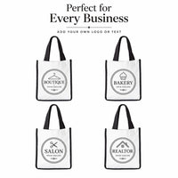 Custom Logo Small Tote Bag, Personalized Business Logo Bag, Sublimation Mini Tote, Branded Gift Bag, Trade Show Favor Tote Bag