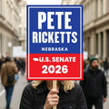 Pete Ricketts For Nebraska Senate 2026 Election Sign, Republican Party, Political Campaign Sign, Senate Election 2026 Race Poster Sign