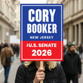 Cory Booker For New Jersey Senate 2026 Election Sign, Anti-Trump, Political Campaign Sign, Senate Election 2026 Race Poster Sign