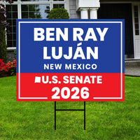 Ben Ray Luján For New Mexico Senate 2026 Yard Sign, Corrugated Plastic Senate Elections, Race Red White & Blue Yard Sign with Metal H-Stake