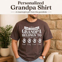 Grandpa Shirt, Personalized Grandpa Shirt, Handprint Grandpa Tee, Grandpa Birthday Shirt, Father's Day Gift, Papa Gifts from Grandkids