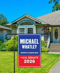 Michael Whatley For North Carolina Senate 2026 Garden Flag, Double Sided, 2026 Senate Flag, Elections Flag, Race Red White & Blue Flag