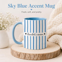 Personalized Mama Mug, Custom Name Coffee Mug, Striped Ceramic Mug, 11oz 15oz Accent Mug, Mom Grandma Gift, Custom Mama Cup for Her Gift Mug