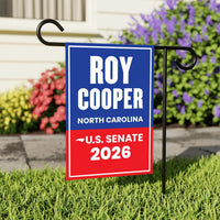 Roy Cooper For North Carolina Senate 2026 Garden Flag, Double Sided, 2026 Senate Flag, Elections Flag, Race Red White & Blue Flag
